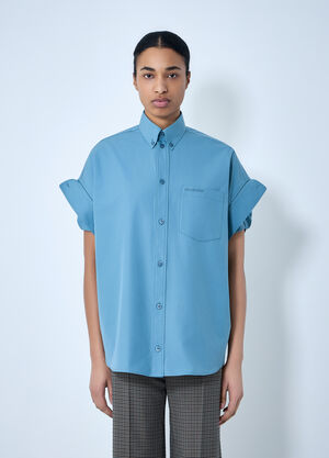 Balenciaga Tucked Sleeve Shirt Blue bal0263012