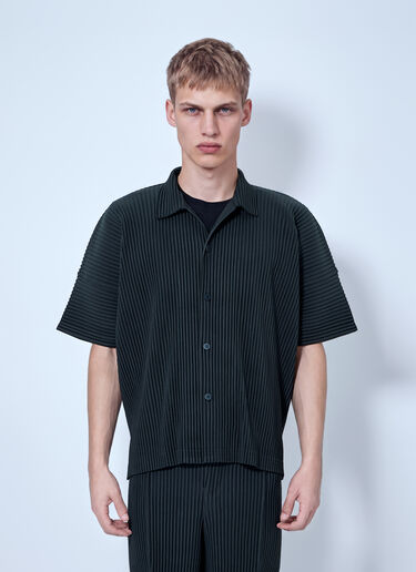 Homme Plissé Issey Miyake August Pleated Button-Down Shirt Dark Grey hmp0166016