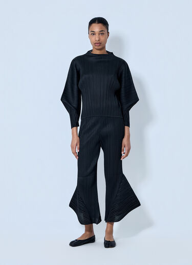 Pleats Please Issey Miyake Pleated Knit Top Black plp0264008