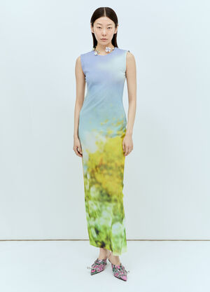 Acne Studios Blurred Print Maxi Dress Black acn0255006