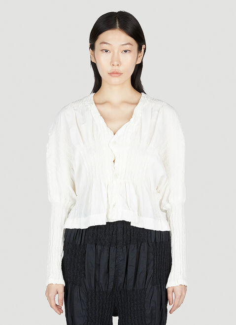 Issey Miyake Wrinkled Blocks Cardigan ホワイト ism0254004
