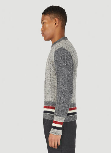 Thom Browne Cable Knit Sweater Grey thb0145017