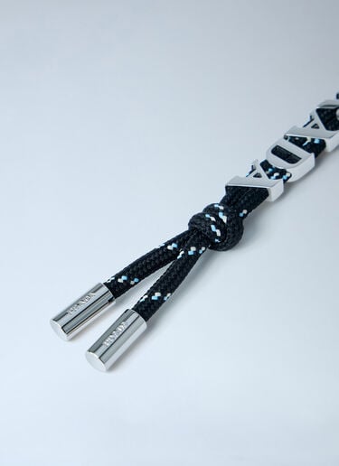 Prada Logo Embellished Keychain Black pra0164002