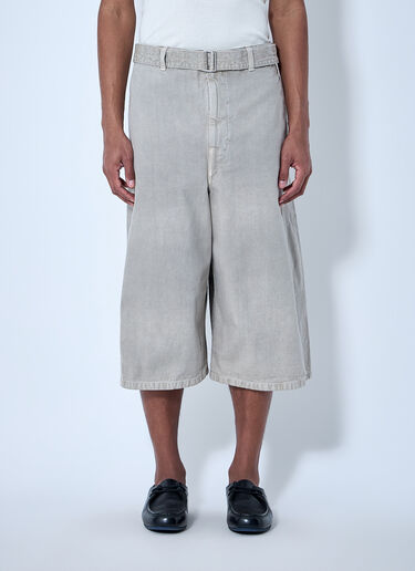 Lemaire Wide-Leg Denim Culottes Beige lem0164012