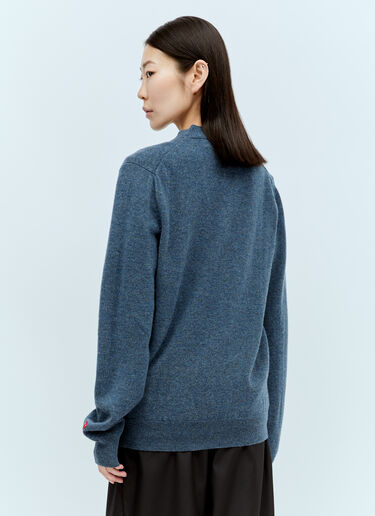 Comme Des Garçons PLAY Wool Knit Cardigan Blue cpl0356009