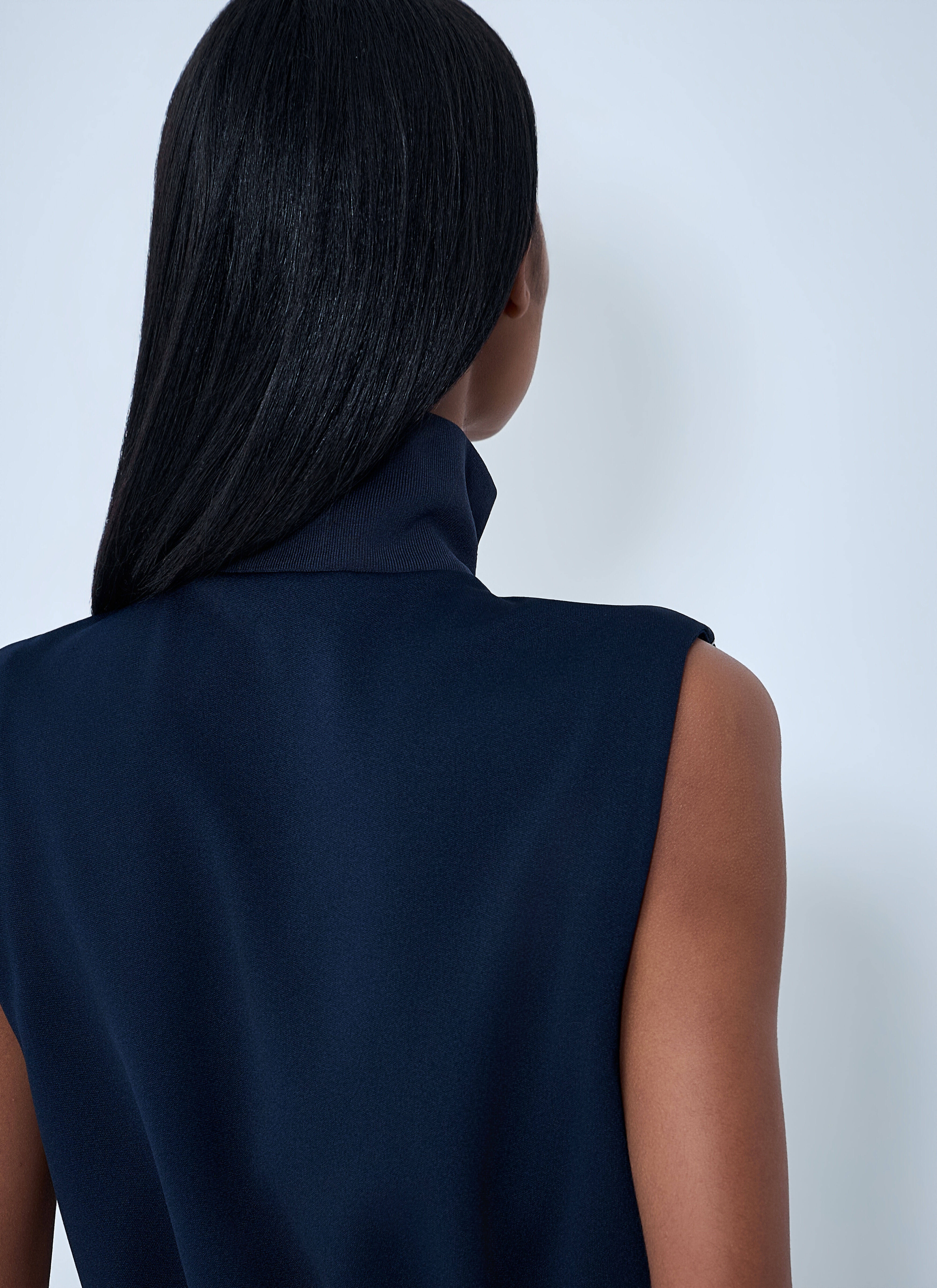 Miu Miu Women's' Sleeveless High-Neck Crop Top in Navy | LN-CC®