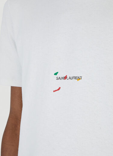Saint Laurent 리브 고슈 티셔츠 화이트 sla0147011