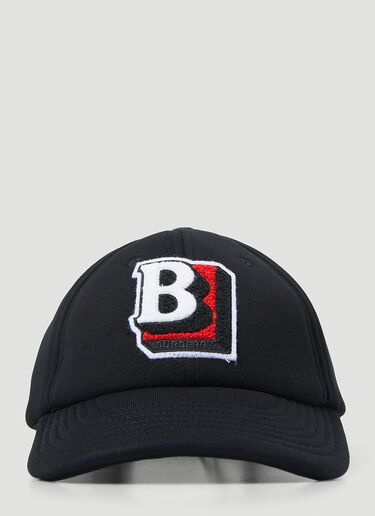 Burberry Flocked Monogram Baseball Cap Black bur0147076