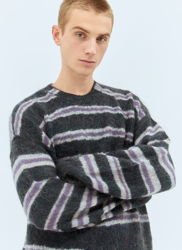 Acne Studios Striped Mohair-Blend Sweater Grey acn0158004