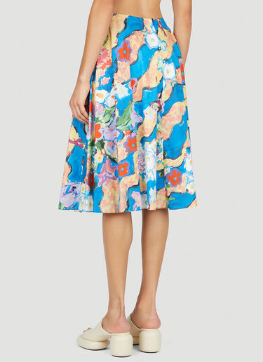 Marni Floral Paint Skirt Blue mni0251013