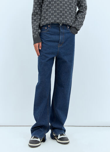 Gucci Baggy Flared Jeans Blue guc0158002
