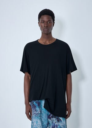 Yohji Yamamoto Diorama Jersey Asymmetry Hem T-Shirt Black yoy0164004