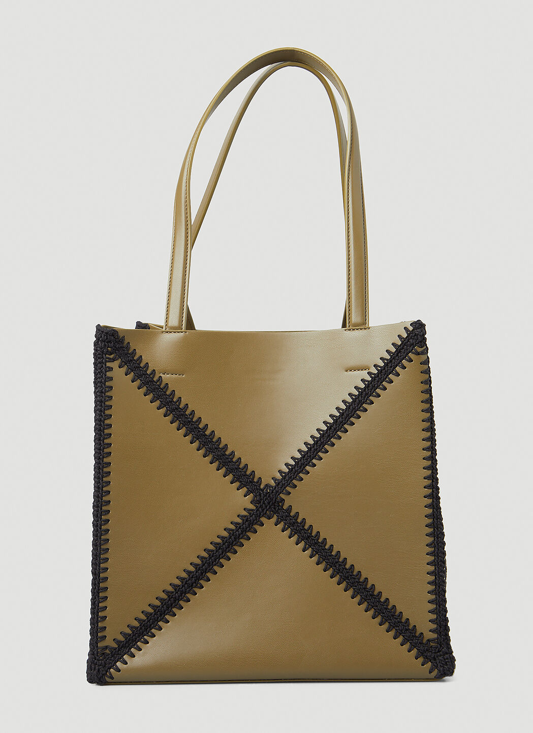 Nanushka Origami Vegan Leather Tote Bag in Khaki LN CC