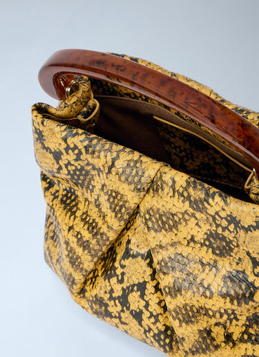 LN-CC® - Dries Van Noten: Structured Leather Handbag - Yellow Dries Van Noten Structured Leather Handbag Yellow dvn0265019