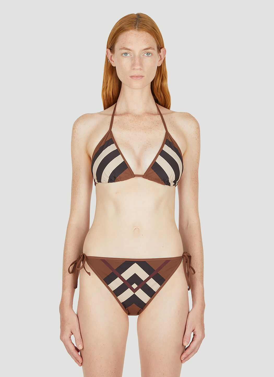 Burberry check 2025 trim triangle bikini