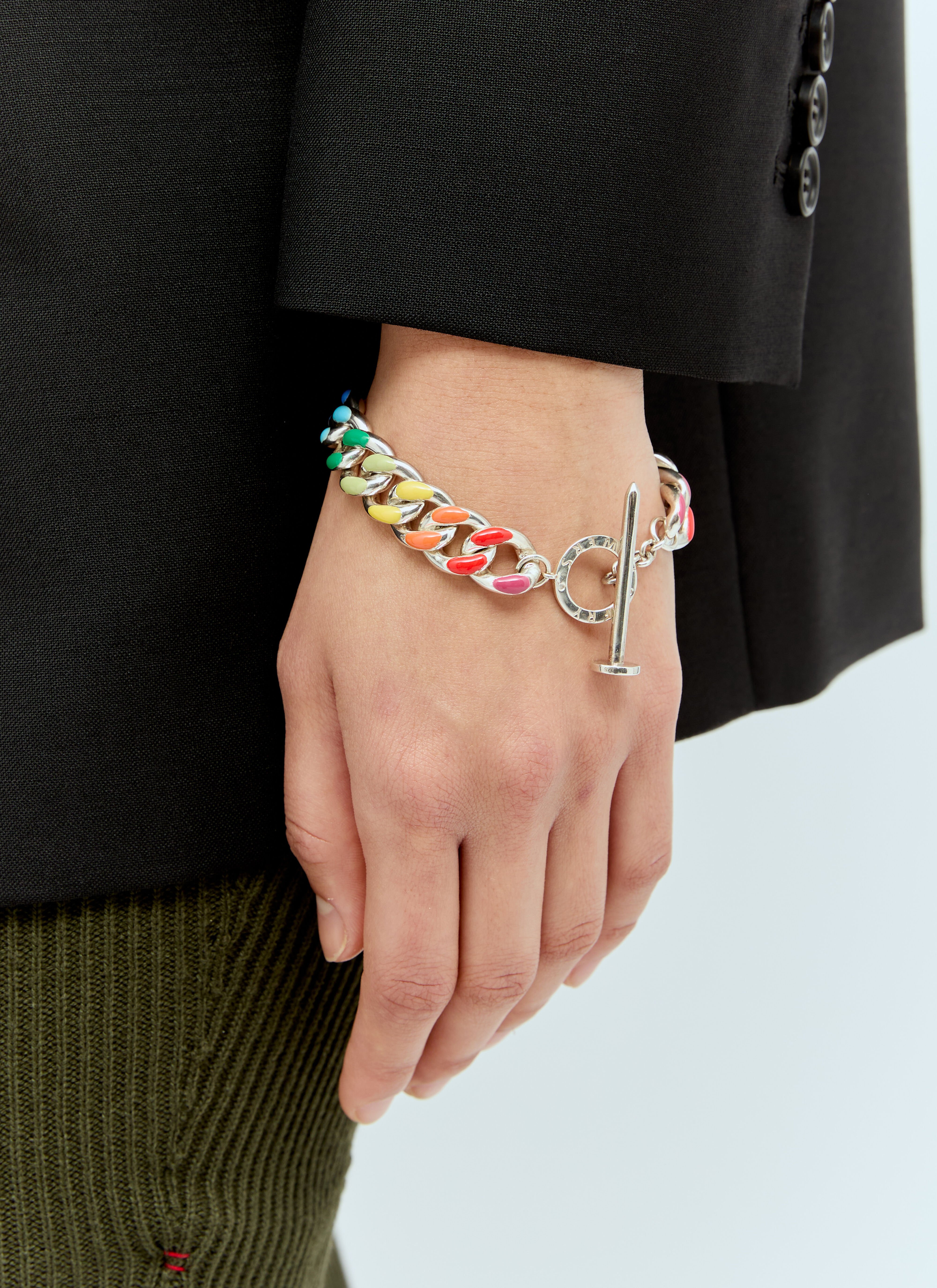 Vivienne Westwood Rainbow Chunky Chain Link Bracelet Silver vww0256017