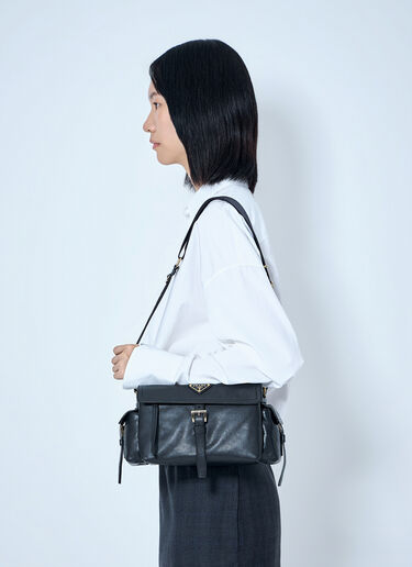 LN-CC® - Prada: Explore Medium Shoulder Bag with Flap - Black Prada Explore Medium Shoulder Bag with Flap Black pra0264402