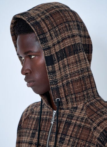 Bott Heavy Check Zip Hoodie Brown bot0165003