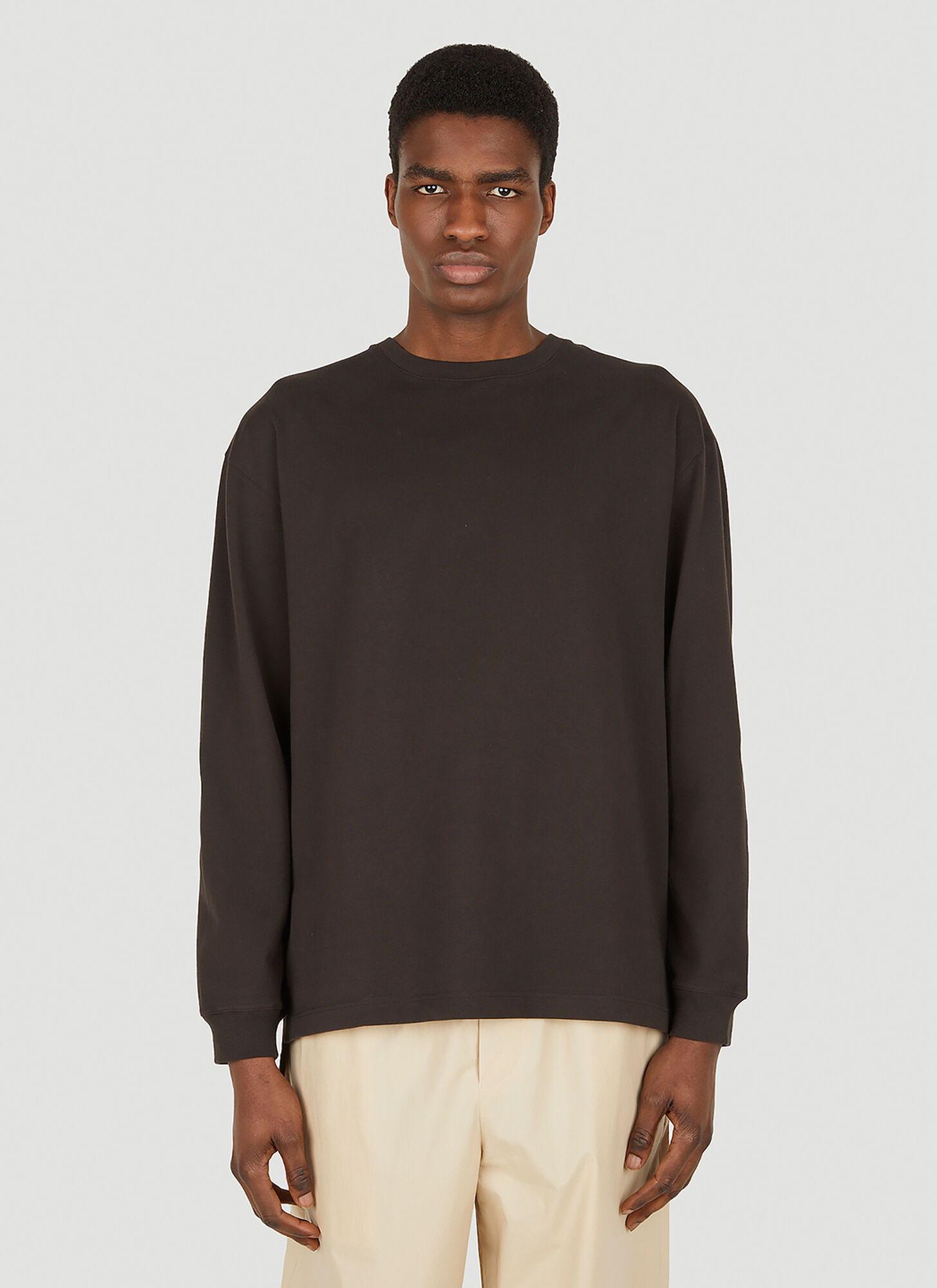 Meta Campania Collective Dressing Gownrt Long Sleeve T-shirt In Brown
