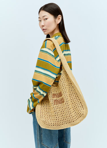 Miu Miu Crochet Shoulder Bag Beige miu0256018