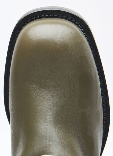 Burberry Leather Saddle High Boots Green bur0258006