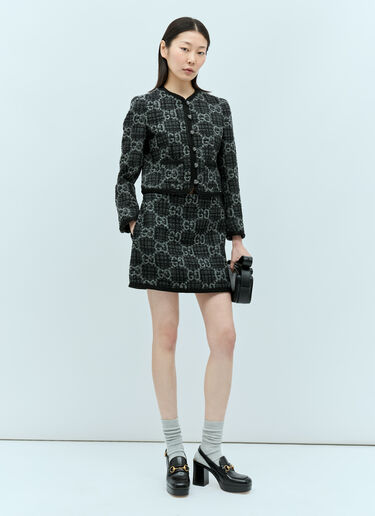 Gucci GG Tweed Mini Skirt Grey guc0255045