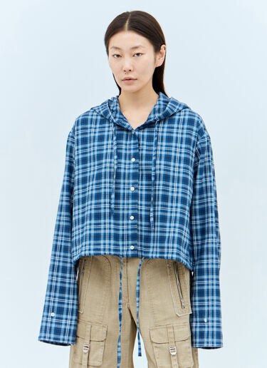 Acne Studios Check Hooded Skirt Blue acn0257015