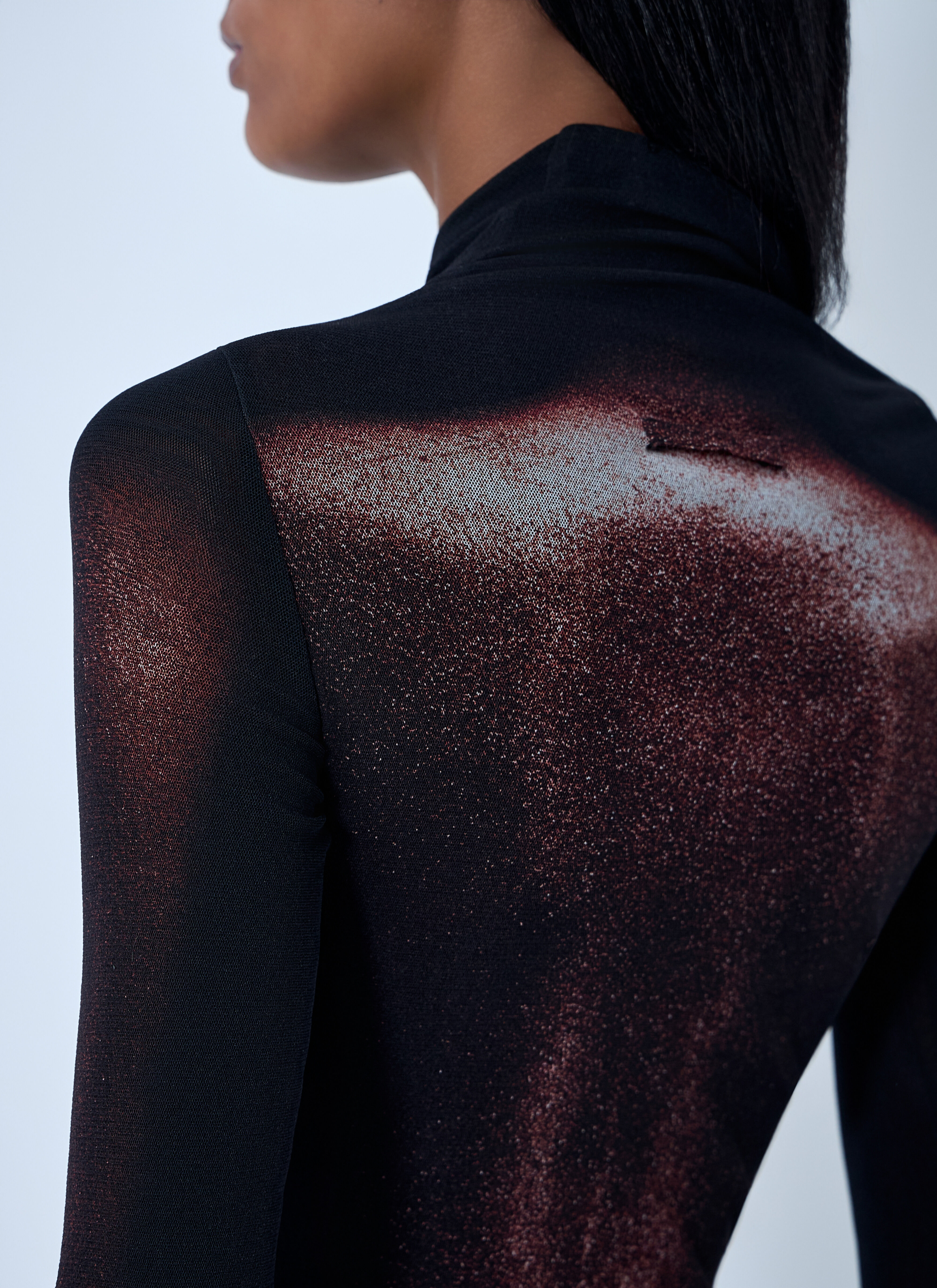 Jean Paul Gaultier Women's' Wood Mesh Top in Black | LN-CC®