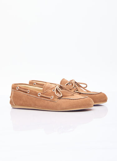 Miu Miu Faded Suede Loafers Brown miu0256046
