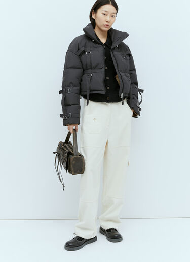 Strap Cropped Puffer Down Jacket Canada Goose X Rokh Strap Cropped Puffer Down Jacket Grey cnr0253007
