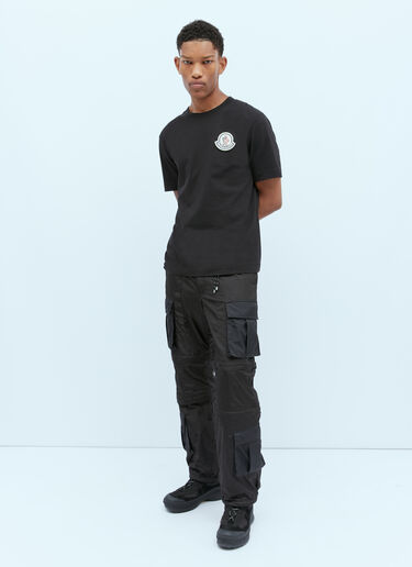 Moncler x Pharrell Williams 로고 패치 티셔츠 블랙 mpw0354006