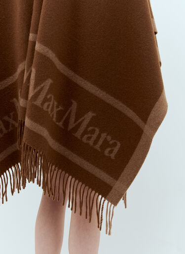 Max Mara 流苏羊毛斗篷 棕色 max0257035