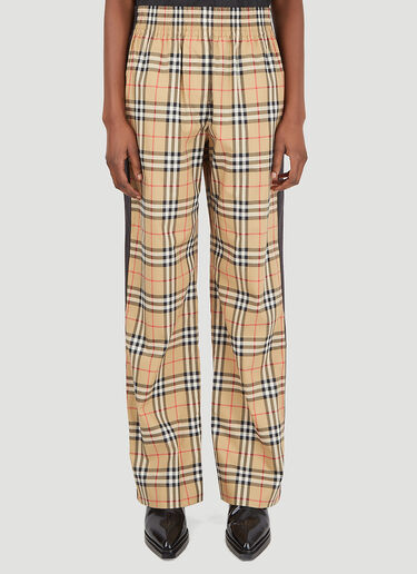 Burberry Louane 格纹长裤 米 bur0246089