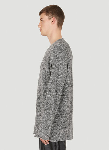 Dion Lee Marled Boucle V-Neck Sweater Grey dle0349006