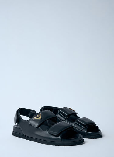 Prada Padded Leather Sandals Black pra0260004