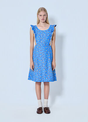 Miu Miu Poplin Pinafore Midi Dress Blue miu0264100