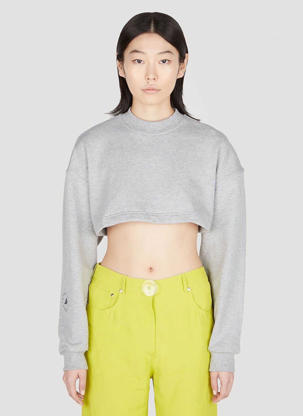 Adidas cropped store sweatshirt grey