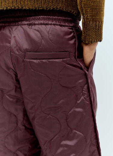 Dries Van Noten Quilted Track Pants Burgundy dvn0156015