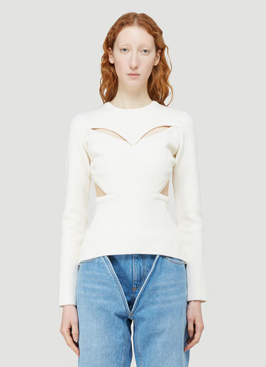 Y/Project Cut-Out Knitted Sweater White ypr0242005
