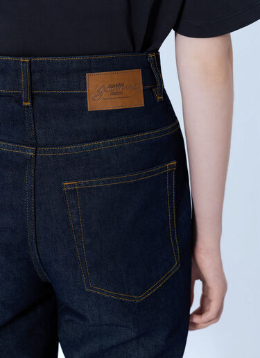 LN-CC® - GANNI: Slub Denim Fold Jeans - Navy GANNI Slub Denim Fold Jeans Navy gan0266006