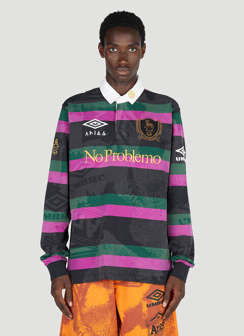 Aries Stripe Print Rugby Shirt White ari0152007