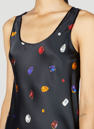Sportmax ジェムストーンプリント シルクワンピース ブラック spx0253014
