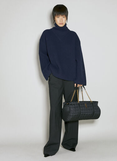 Saint Laurent Gloria Quilted Shoulder Bag Black sla0253146