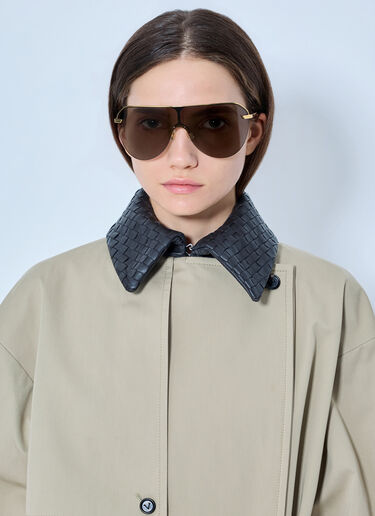 Bottega Veneta 롱 리본 쉴드 선글라스 골드 bov0265012