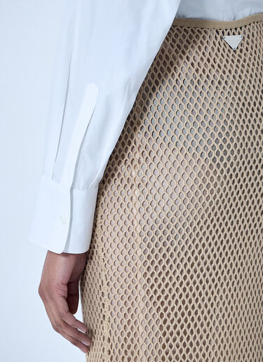 Prada Crochet Midi Skirt Beige pra0260012
