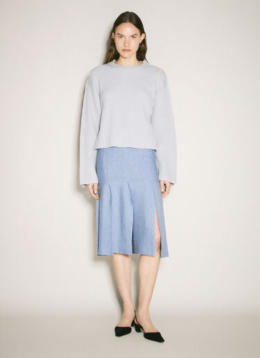 Marni ウールシルクスカート ブルー mni0257011