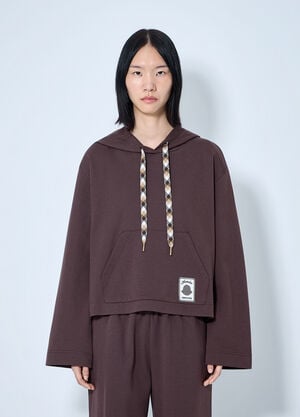 Moncler Hooded Sweatshirt with Contrast Drawstrings Brown mon0265100