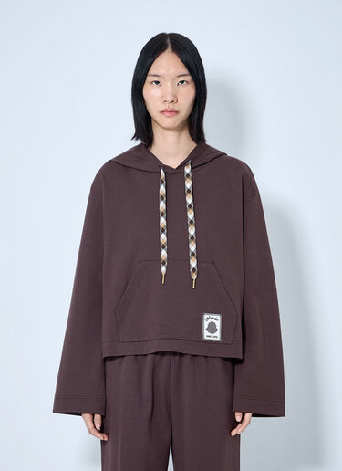 Moncler Hooded Sweatshirt with Contrast Drawstrings Brown mon0265100