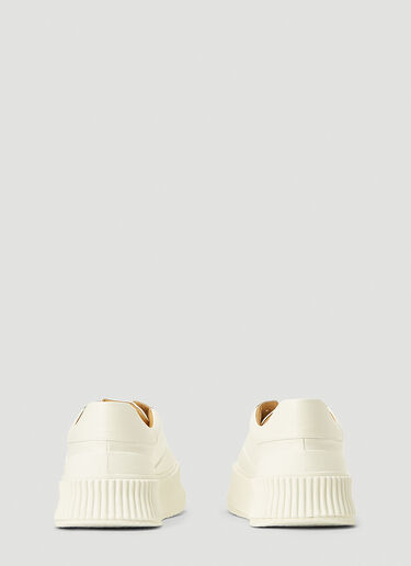 Jil Sander 罗纹鞋底皮革运动鞋 白 jil0143057