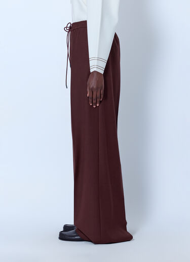 LN-CC® - Max Mara: Wide-Leg Drawstring Trousers - Burgundy Max Mara Wide-Leg Drawstring Trousers Burgundy max0266219